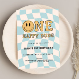 INVITACIÓN ONE HAPPY DUDE BIRTHDAY EINLADUNG