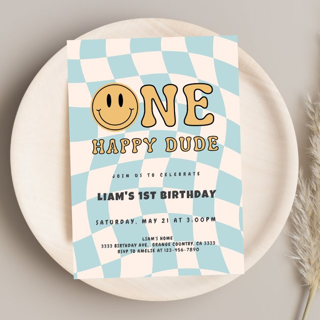 INVITACIÓN ONE HAPPY DUDE BIRTHDAY EINLADUNG (Von Creator hochgeladen)