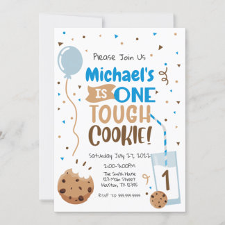 Invitación One Tough Cookie Erster Geburtstag Einladung