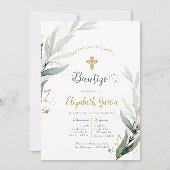 Invitación para bautismo einladung (Vorderseite)
