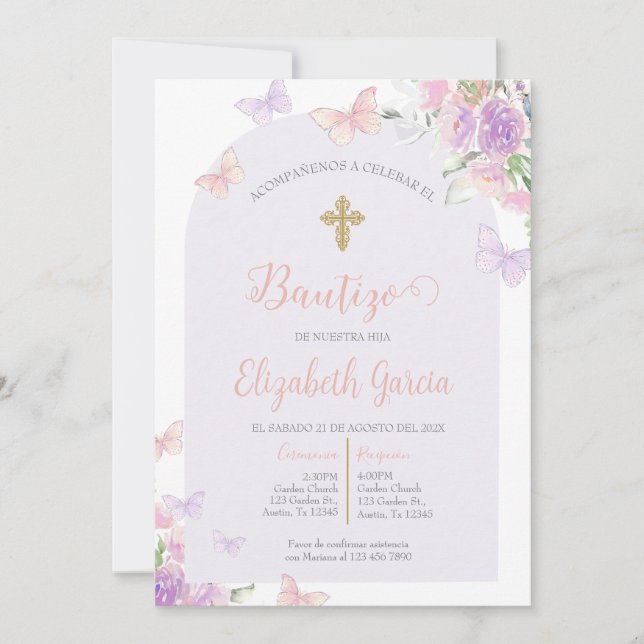 Invitación para bautismo einladung (Vorderseite)