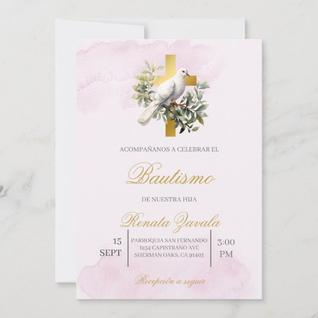 Invitación para bautismo einladung (Vorderseite)