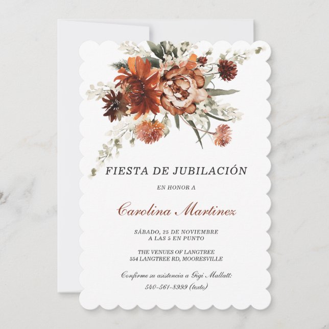 Invitación para Fiesta de Jubilación Personalizada Einladung (Vorderseite)