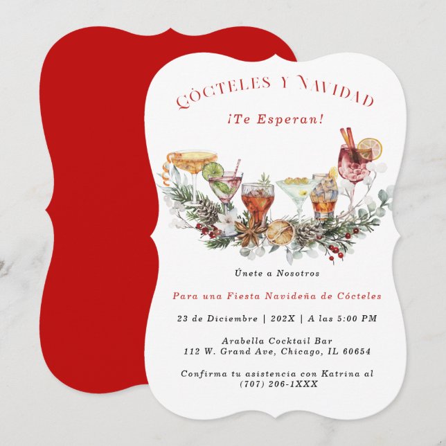 invitación Para Fiestas Navideñas Einladung (Vorne/Hinten)