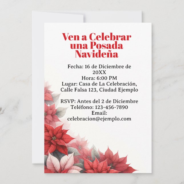 Invitación para Posada Navideña Spanisch Einladung (Vorderseite)
