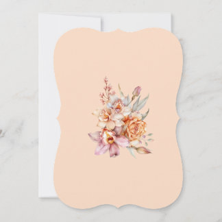 Invitación Personalizada Floral en Tonos Durazno  Einladung