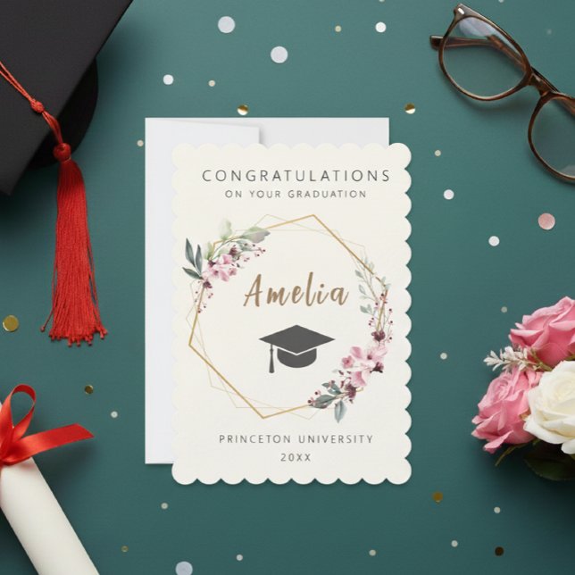 Invitación Personalized graduation ticket with cap Einladung (Von Creator hochgeladen)