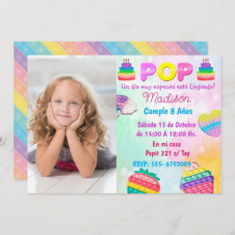 Invitación Pop It Niña Einladung