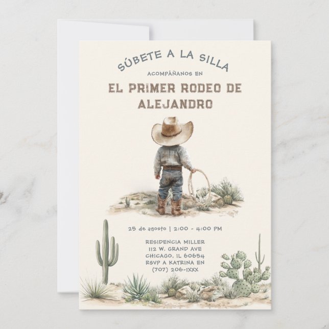 Invitación Primer Rodeo Infantil Personalizada Einladung (Vorderseite)