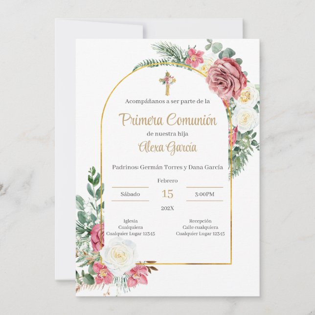 Invitación Primera Comunión Niña Einladung (Vorderseite)