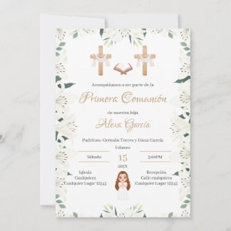 Invitación Primera Comunión Niña Einladung
