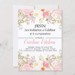 Invitación rosa rot blütenblütenblütendörfliche Bl Einladung