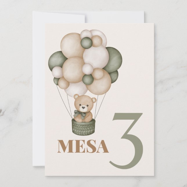 Invitación Teddy Bear Baby Shooting Boy Cartel de  Einladung (Vorderseite)