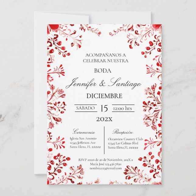 Invitación tema Mexicano para boda Einladung (Vorderseite)