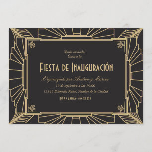 Invitación temática de 1920 fiesta de inauguración einladung