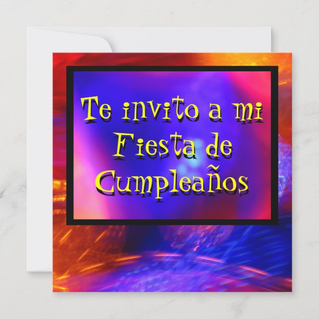 Invitación - The invitación a mi Fiesta - Azul y N Einladung (Vorderseite)