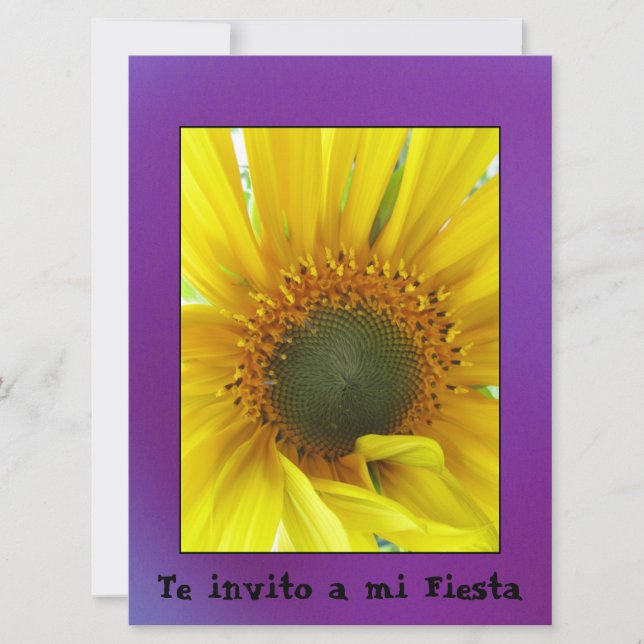 Invitación - The invito a mi Fiesta - Girasol Einladung (Vorderseite)