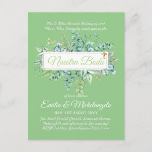 Invitaciones De Boda Baratas HOJAS Modernas Postkarte
