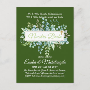 Invitaciones De Boda Baratas HOJAS Modernas Postkarte