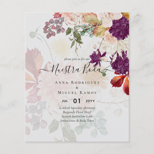 Invitaciones de Boda, spanischer Hochzeitshaushalt Flyer (Vorne)