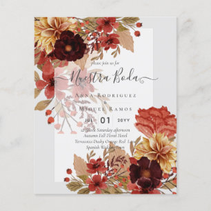 Invitaciones de Boda, spanisches Hochzeitbudget Fa Flyer