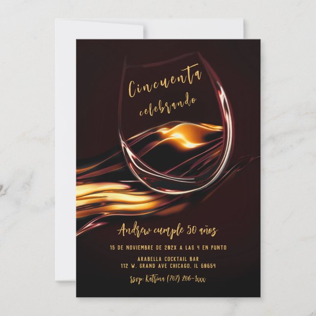 Invitaciones de Cumpleaños Número 50 para Hombre Einladung (Vorderseite)