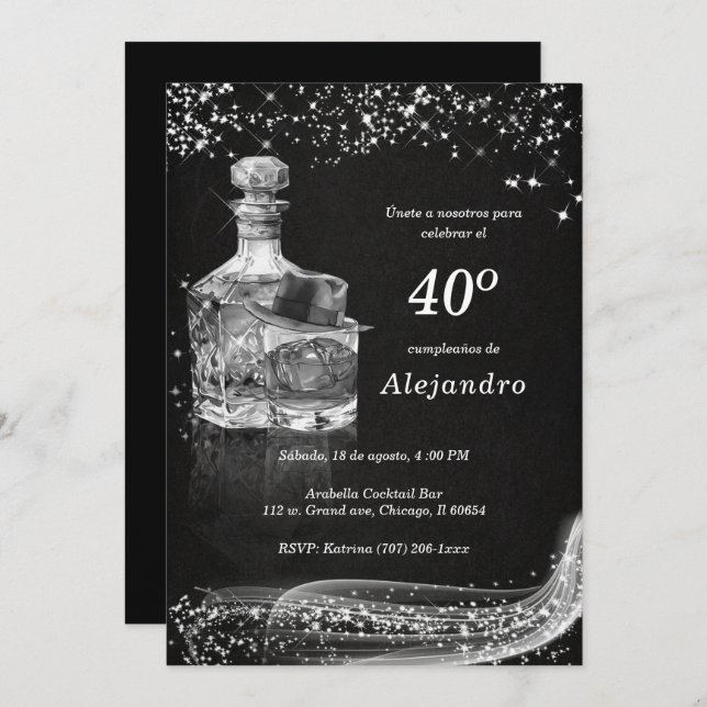 Invitaciones Personalizadas Modernas Para Hombre Einladung (Vorne/Hinten)