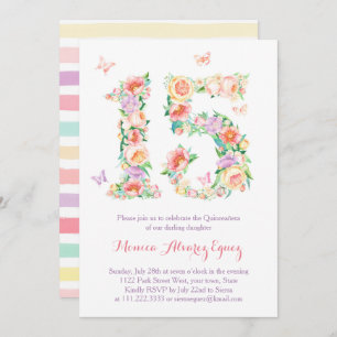 Invitaciones Quinceañera con mariposas butterfisch Einladung