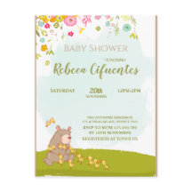 Invitation Baby Shower Bear and duckies