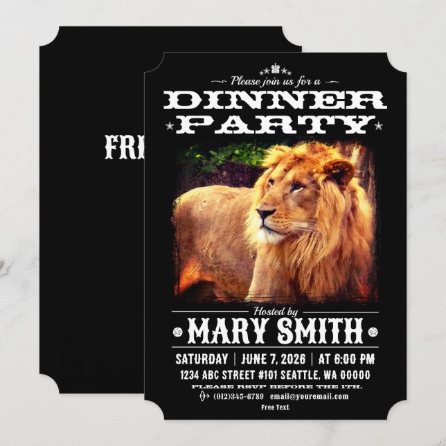 Invitation Card_Western Style (Lion) Einladung (Vorne/Hinten)