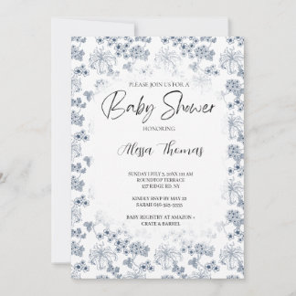 Invitation for baby shower Toile Desing-Customizab Einladung