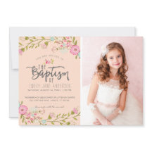 INVITATION VON LDS BAPTISM-FOTOS| Elegantes Rosa M