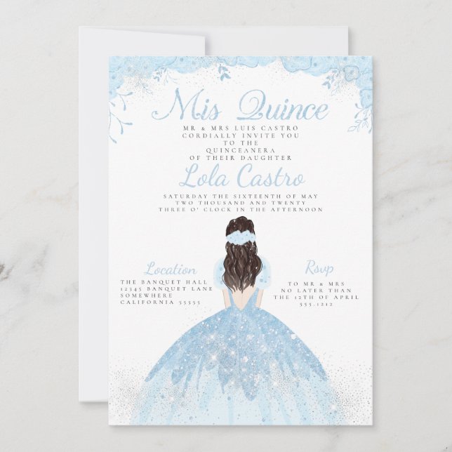 INVITATION VON QUINCEANERA EINLADUNG (Vorderseite)
