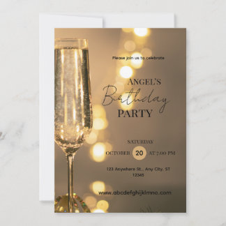 InvitationElegant Champagne Birthday Party Invitat Einladung
