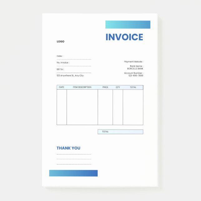 invoice post-it klebezettel (Vorderseite)