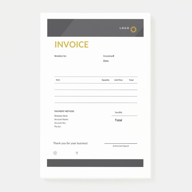 invoice post-it klebezettel (Vorderseite)