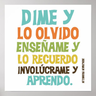 Involvieren Sie mich inspirierendes Zitat-Poster Poster