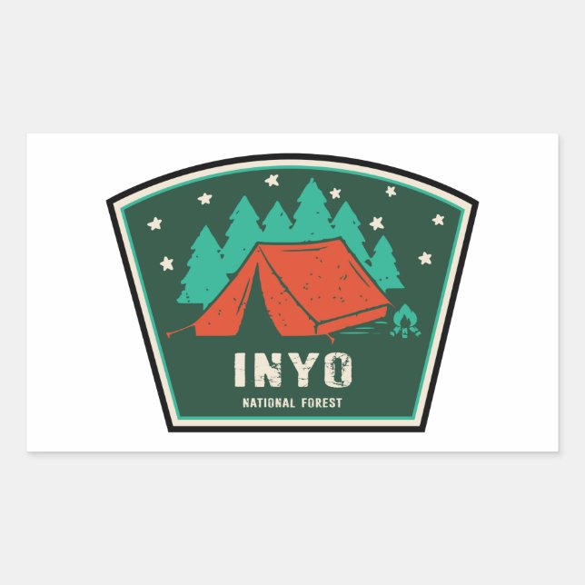 Inyo National Forest Camping Rechteckiger Aufkleber (Vorderseite)