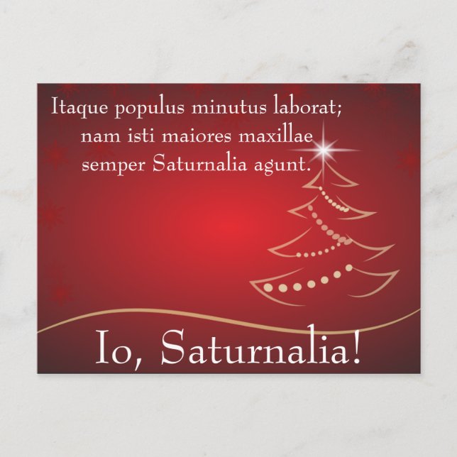 Io Saturnalia Zitat von Petronius Einladungspostkarte (Vorderseite)