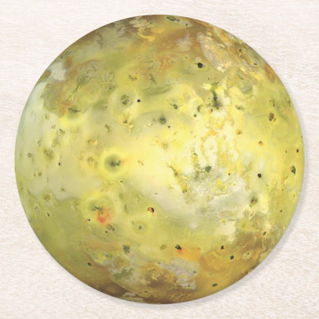 Io Vulkanmond Jupiter Runder Pappuntersetzer (Vorderseite)