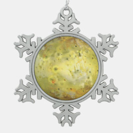 Io Vulkanmond Jupiter Schneeflocken Zinn-Ornament
