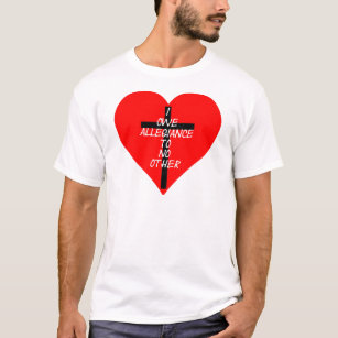 IOATNO rotes Herz und Kreuz T-Shirt