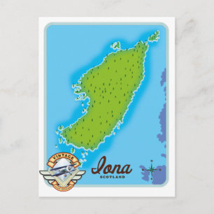 Iona-Landkarte Postkarte