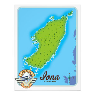 Iona Schottland Karte Fotodruck