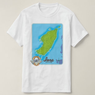 Iona Schottland Karte T-Shirt
