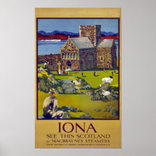 Iona Schottland Vintages Reise-Plakat wieder Poster