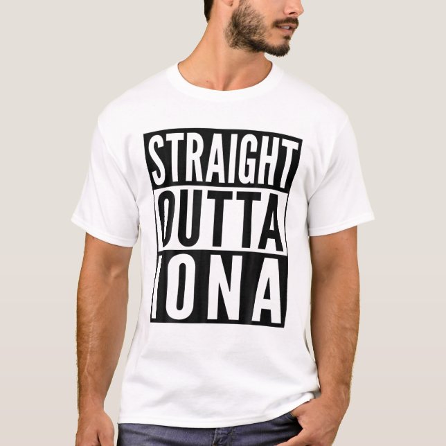 Iona Straight Outta Uni University Alumni T-Shirt (Vorderseite)