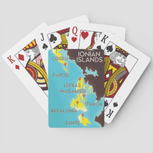 Ionische Inseln Kartenposter. Spielkarten