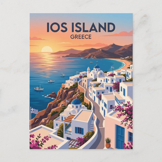 Ios Insel Griechenland Postkarte (Vorderseite)