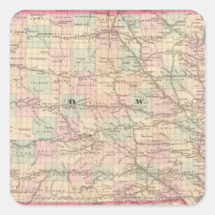 Iowa 3 quadratischer aufkleber